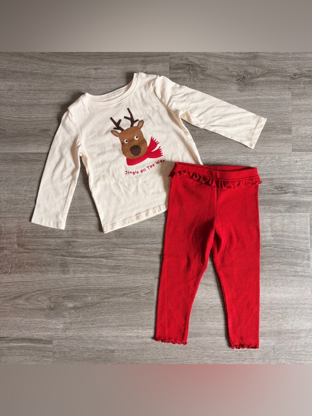 Holiday Time/Garanimals baby girls Christmas matching set